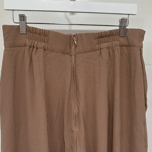 Laura Byrnes XL High-Waist Pleated Midi Skirt — Taupe - Picture 3 of 5